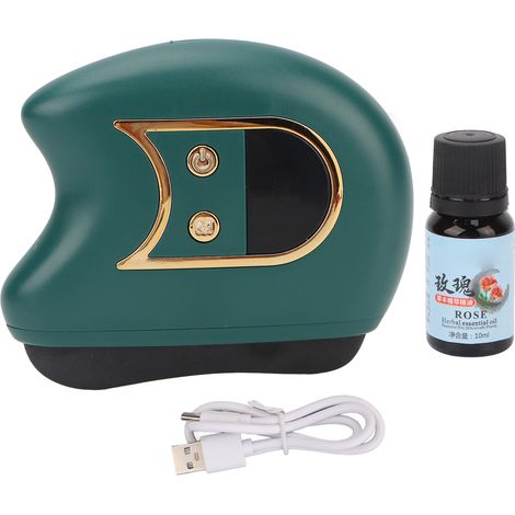 Appareil de Gua Sha facial électronique, massage des méridiens 9 vitesses vibrant, outil sans fil portable vert avec huile essentielle (1/5)