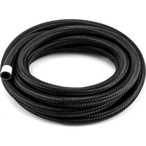 Tuyau de carburant, 10FT -4AN Tuyau de carburant en nylon tressé noir pour tube de 1/4" (1/5)