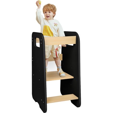 Tour d'Apprentissage pour Enfant-Barre de Sécurité-80x50x40cm-noir (1/5)