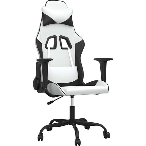 Maison Exclusive - Sedia da Gaming Bianco e Nero in Similpelle (1/5)