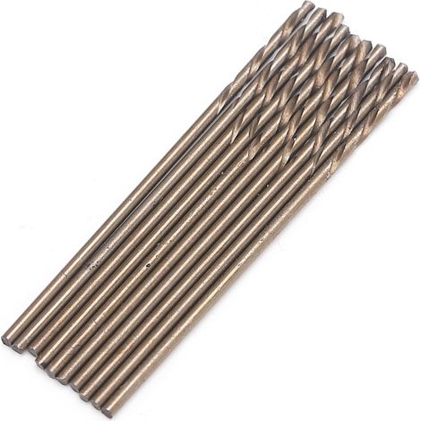 Jeu de 10 forets hélicoïdaux à queue droite en acier rapide pour perceuse d'établi, 2,0 mm