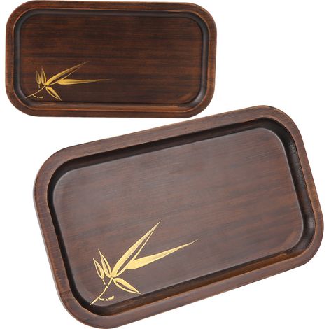 Plateau rectangulaire pour infusion à sec du thé, en bambou et en bois, plateau pour tasse à thé, porte-théière. (1/5)