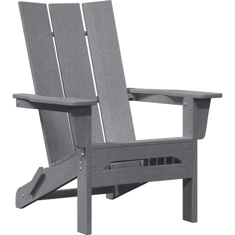 Chaise de jardin,Chaise Adirondack pliante Gris clair 74.5 x 80.5 x 90cm HDPE CFW5955272 (1/5)