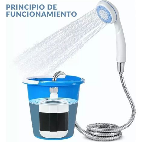 Doccia portatile per campeggio e attività all'aperto con pompa, doccia elettrica ricaricabile da campeggio: ideale per campeggio, spiaggia, nuoto, viaggi ed escursioni. (1/5)