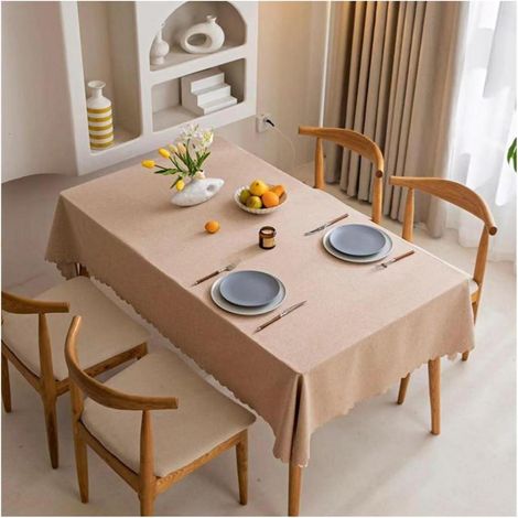 Fleckabweisende Tischdecke rechteckig 200x140 cm Bellbraun wasserdicht