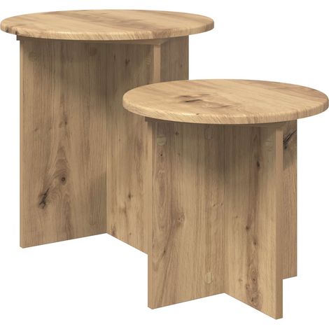 vidaXL Set tavolini 2 pcs Rovere Artigianale Legno ingegnerizzato