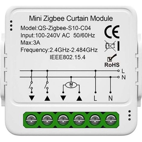 Interrupteur Module Volet Roulant Connecté, Commutateur Rideau Stores WiFi, Compatible avec Alexa Google Home pour Commande Vocale, Minuterie Intelligent Moteur Mural (1/4)