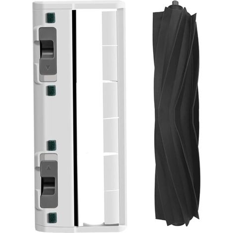 Main Rubber Brush and Cover for Ecovacs X1 X1e OZMO N10 N8 N5 T20 T10 T9 T8 T5 950 Omni Plus Turbo Pro Series Vacuum Cleaners, White