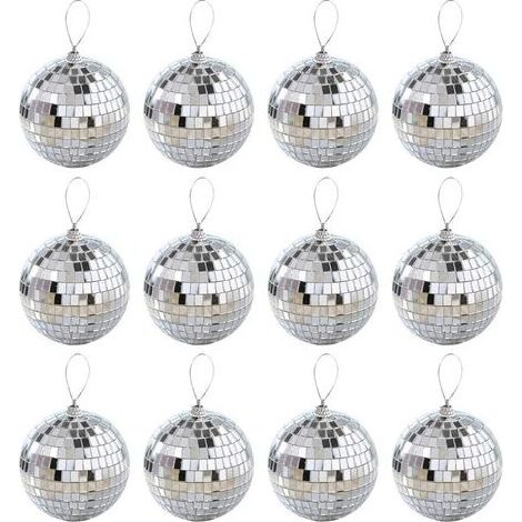 Boule Decoration Arbre Noel - Boule Miroir Facette - Pour Fete Mariage Nouvel An - 12 Pieces - Diametres 2 3 4 6 Cm (1/5)