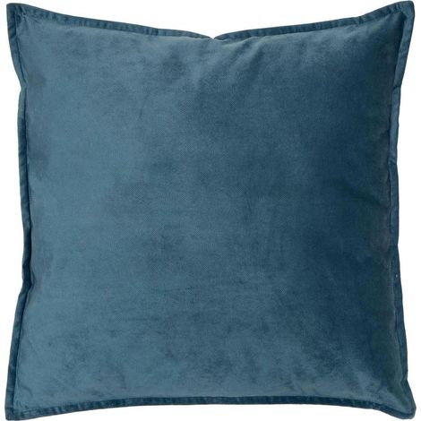 Coussin Déco Uni "Lilou" 55x55cm Bleu Égéen (1/5)