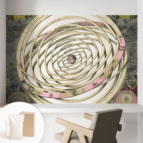 Papier peint avec colle pour décoration moderne de salon chambre à coucher cuisine et bureau Facile Spirale cosmique 104x70 cm (1/5)