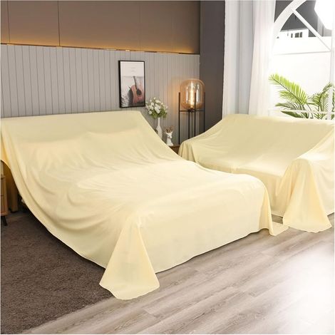 (Jaune,350x300cm) Housse Antipoussière Domestique, Housse Antipoussière pour canapé, Chaise, Matelas Queen Size, Housse Antipoussière Polyvalente (1/5)