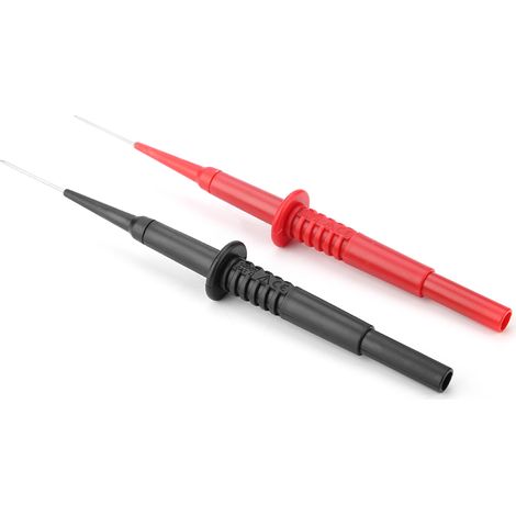 P5008 2 Stück schwarze rote Bananenstecker, isolierte Multimeter-Prüfspitzen, Anstechnadeln (1/5)