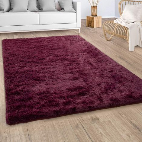 Paco Home Tappeto Salotto Pelo Lungo Shaggy Pelliccia Finta Morbido Viola 60x100 cm (1/5)