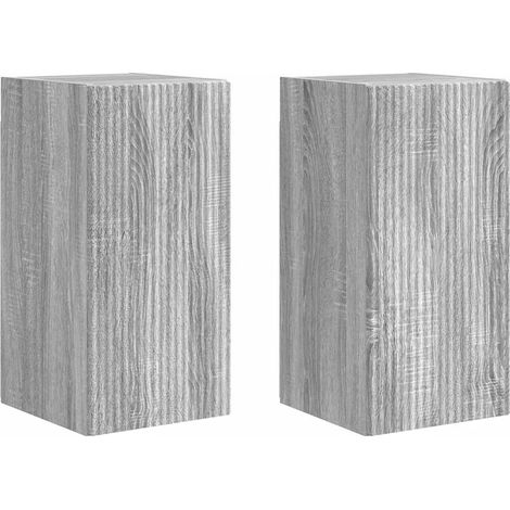Mueble TV de pared moderno ahorra espacio 30 x 31 x 60 cm estilo minimalista de madera noble gris sonoma 020054962 (1/5)