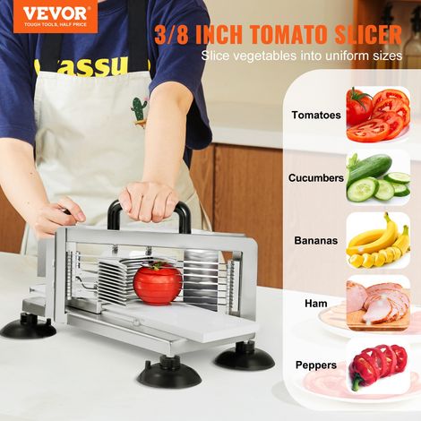 Coupe-tomates Commerciale, Trancheuse à Tomates de 9,5 mm, Trancheur pour Tomates Robuste en Acier Inoxydable, avec Pieds Antidérap… (1/5)