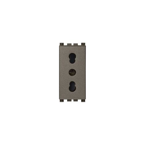 VIMAR 19203.M - Presa bipasso 2P+T 16A P17/11 Metal (Arkè) (1/3)