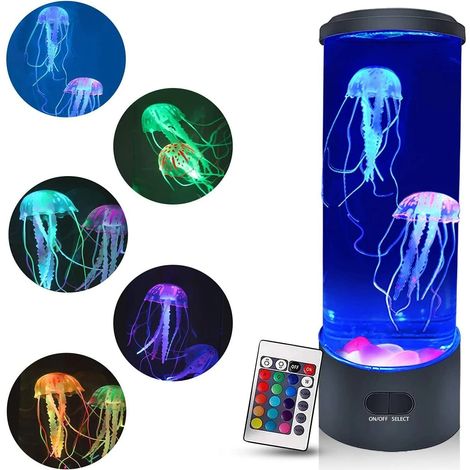 Nachtlicht, quallenförmige LED-Lampe, Nachttisch-Aquarium-Nachtlicht, farbwechselndes Stimmungslicht mit Fernbedienung.
