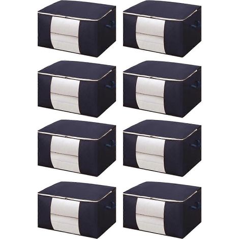 Sac de rangement pour vêtements, boîte de rangement pliable pour couvertures en tissu, organisateur de penderie avec fenêtre transparente