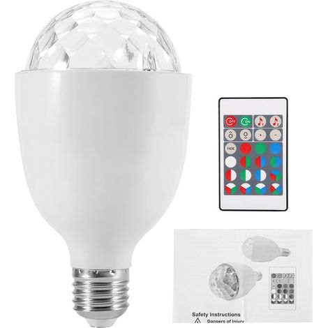 Lampara Escenario E27 - Luz LED RGBW con Efecto Onda de Agua - Control Remoto IR de 24 Teclas - Ángulo de Iluminación 180° - 1 Unidad (1/5)