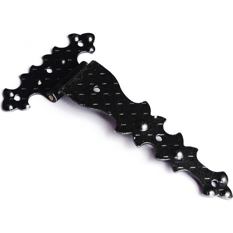 Cerniere rustiche in ferro martellato nero collo alto 92 x 182 mm.