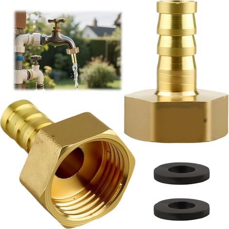 2 Pièces Adaptateur Raccord Gaz Arbed Laiton Cannelés 10mm x 1/2 PT Femelle (1/5)