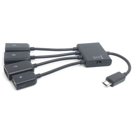Câble adaptateur micro USB OTG 3 ports avec alimentation pour téléphone portable et tablette Galaxy S5 i9600 Note3 N9000 (1/4)