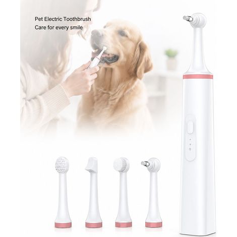 Brosse à Dents Électrique - Chien Chat - Silicone Rose 1PCS - Soin Dentaire Pet Dental Care Tool (1/5)