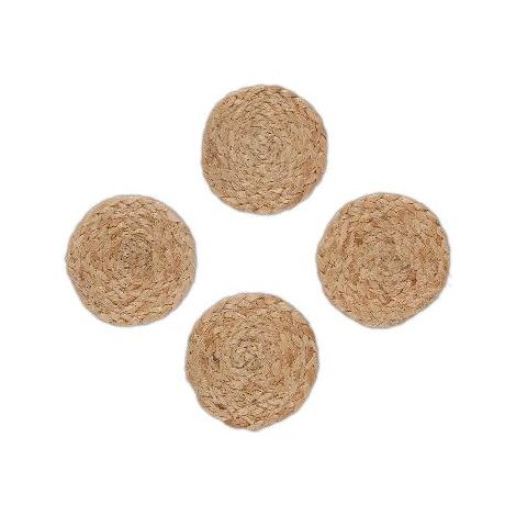 ANDREA HOUSE MS25114 Set 4 Posavasos Yute Ø8,5X1Cm - ref: MS25114