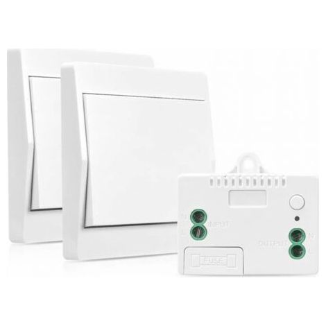 QORVA-(Paquet de 2) interrupteur auto-alimenté sans fil sans batterie, interrupteur de sécurité émetteur RF et contrôleur de récepteur, télécommande murale 200 M, 433 MHz,