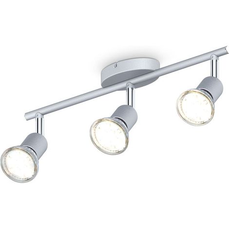 Deckenstrahler - 9W, 750lm, LED, schwenkbar, GU10, 3-flammig, warmweiß, silberfarbig