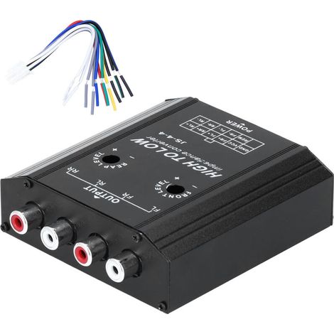 Convertisseur d'impédance audio RCA 4 canaux 12V pour ligne