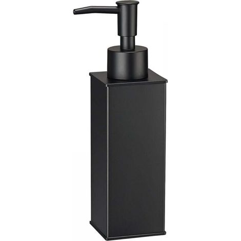 Quadratischer Seifenspender aus Edelstahl 304, freistehend, für Dusche, Badezimmer, Küche und Toilette (schwarz) (1/4)