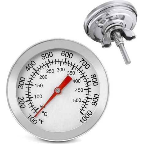 1 Thermomètre, Plage 50-600℃, Acier Inoxydable, Mesure Précise, Pour Grill Charbon et Fumoir (1/5)