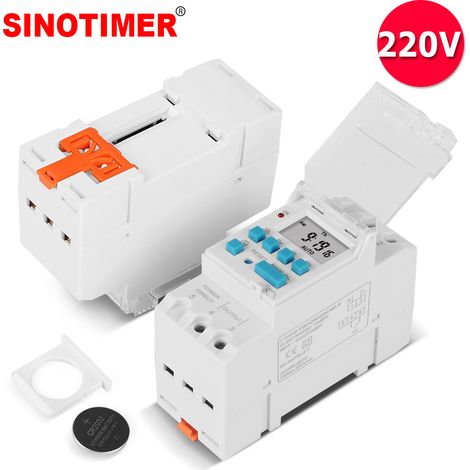 TM919H-2 Wochentimer 220 V 16 A, digitaler Timer mit LCD-Display, DIN-Schienen-Timer mit Countdown-Funktion und 16 programmierbar