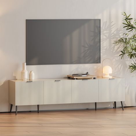 Fernsehschrank Nand 180x35x51 cm Sandfarben [en.casa]
