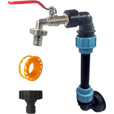 Raccord de Tuyau pour Réservoir - Adaptateur pour Cuve d'Eau  Connecteur Rapide Robinet Anti-Fuite Tube Extension pour Jardin Atelier Extérieur (1/5)
