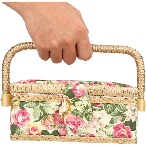Panier à couture, boîte de rangement pour aiguilles et fils à coudre, boîte à aiguilles et fils haut de gamme, organiseur de bureau, boîte à reçus de couture pour un usage quotidien.
