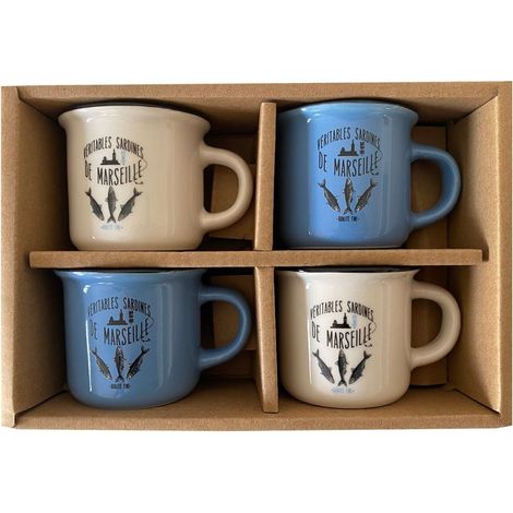 Set expresso 4 tasses colorées - Sardines