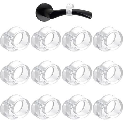 Tope para manija de puerta -Almohadilla amortiguadora de PVC transparente -Protege paredes y muebles -Alta elasticidad -Un solo orificio (1/5)