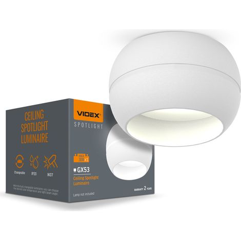 Faretto da incasso soffitto bianco GX53 Videx Spotlight (1/5)