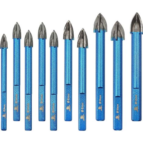 Foret à maçonnerie 3/16" - Embouts en carbure de tungstène - Forets pour pots, bouteilles, carreaux, verre, brique, céramique (1/5)