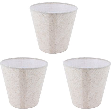 Lot de 3 abat-jour en lin pour lampe E14 Meson, idéal pour bougies, lustres, hôtels et karaokés. (1/5)