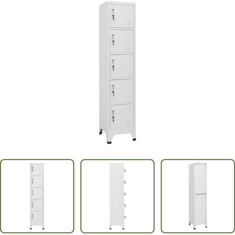 vidaXL Schrank für Schuhe - Schließfachschrank Hellgrau 38x40x180 cm Stahl (1/5)