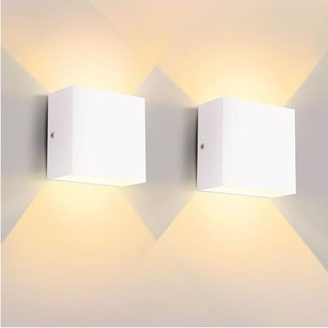 Aplique LED Wall Light 10 x 10 x 5 cm Black Interior Wall Light 3000 K Warm White Interior Wall Light Garage (1/3)