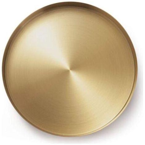 Plateau rond doré en métal, plateau de rangement décoratif pour bijoux, maquillage, articles de toilette, vaisselle de cuisine (1/4)