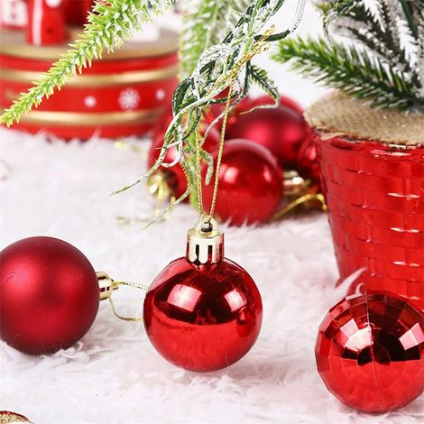 Lot de 36 boules de Noël de 4 cm, incassables, en plastique, pour décorer le sapin, les anniversaires et les fêtes. (1/5)
