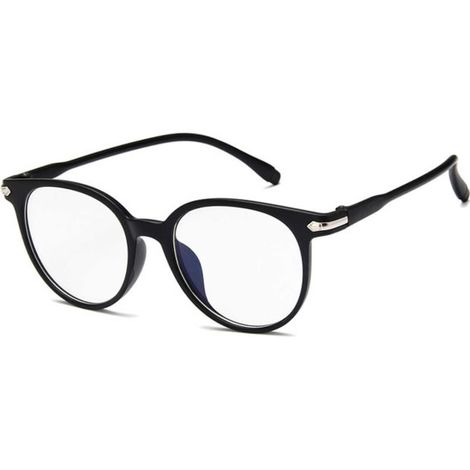 Lunettes rondes noires mates avec verres transparents sans correction (1/2)
