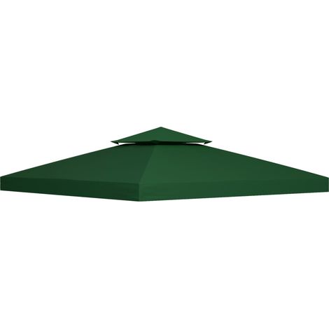 Toldo de repuesto para cenador 3x3 m verde poliéster repelente al agua (1/5)