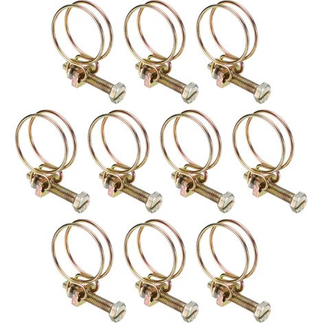 10pcs Collier De Serrage Réglable À Double Fil 25-29mm Collier De Serrage Pour Tuyau En Acier Au Carbone Pour Tuyau En Caoutchouc PVC Pour Pompe À Eau De Piscine Pour Collecte De (1/5)